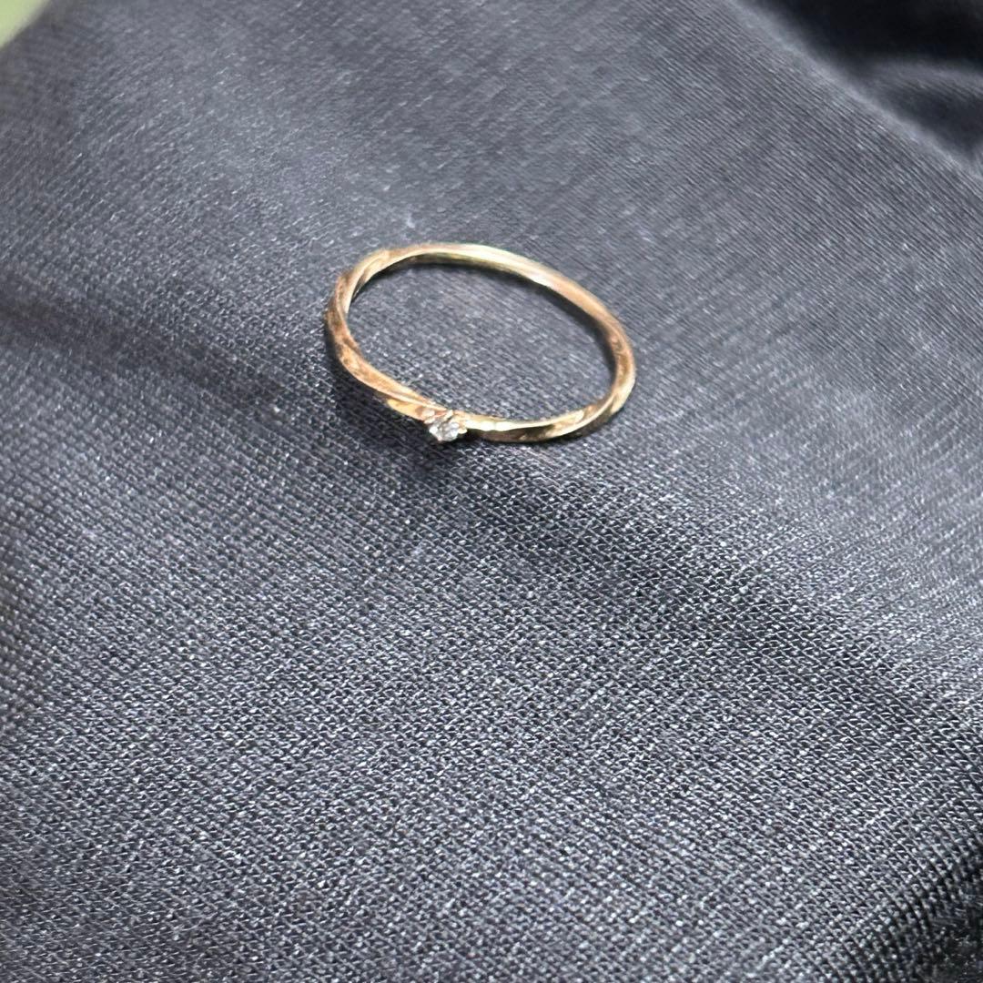 ete K10PG 一粒石 ピンクゴールド 9号