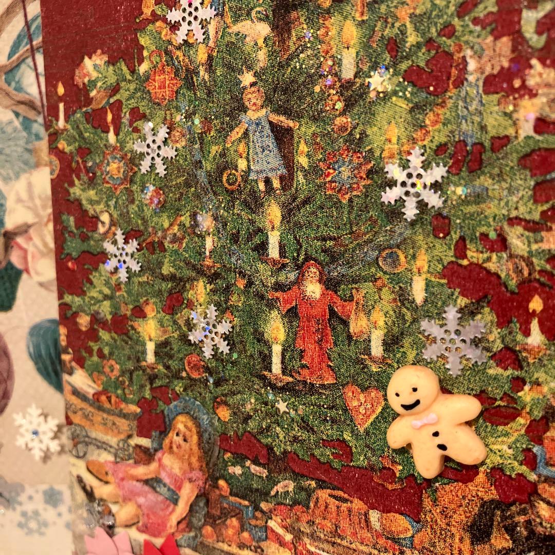 クリスマスツリー デコパージュ作品レッド