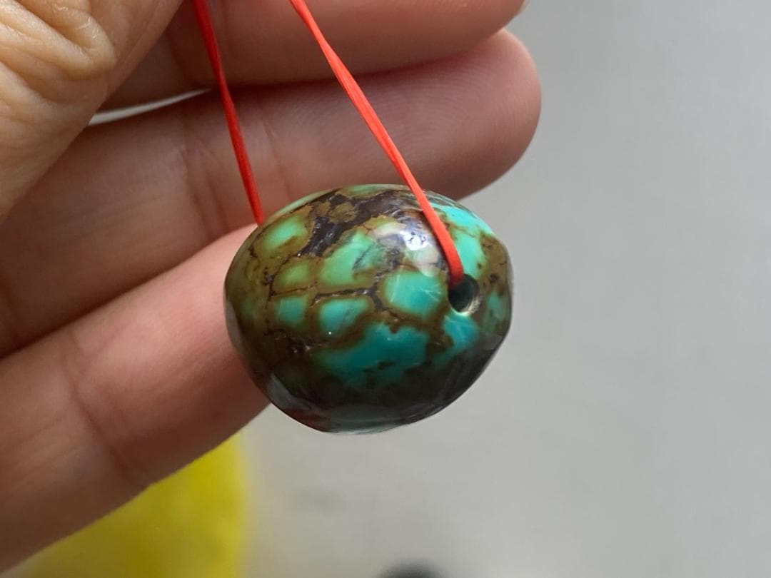 TK68 大粒 通穴 天然 ターコイズ トルコ石 ルース ネックレス ペンダント