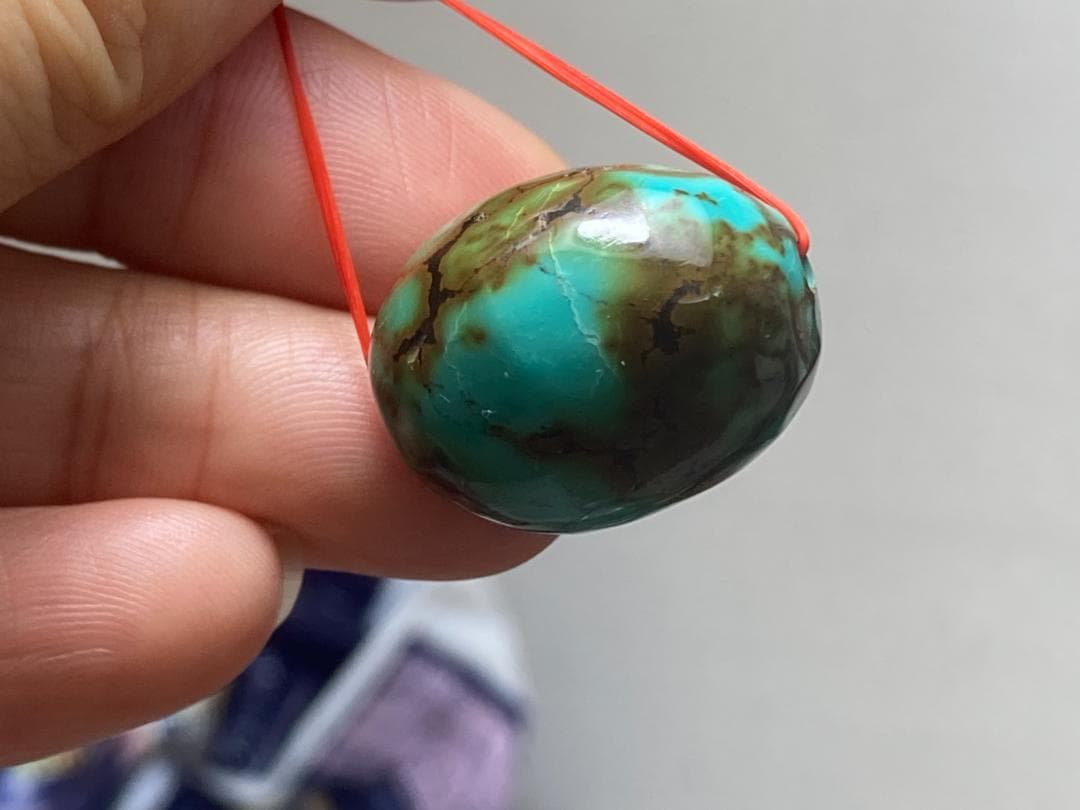 TK68 大粒 通穴 天然 ターコイズ トルコ石 ルース ネックレス ペンダント