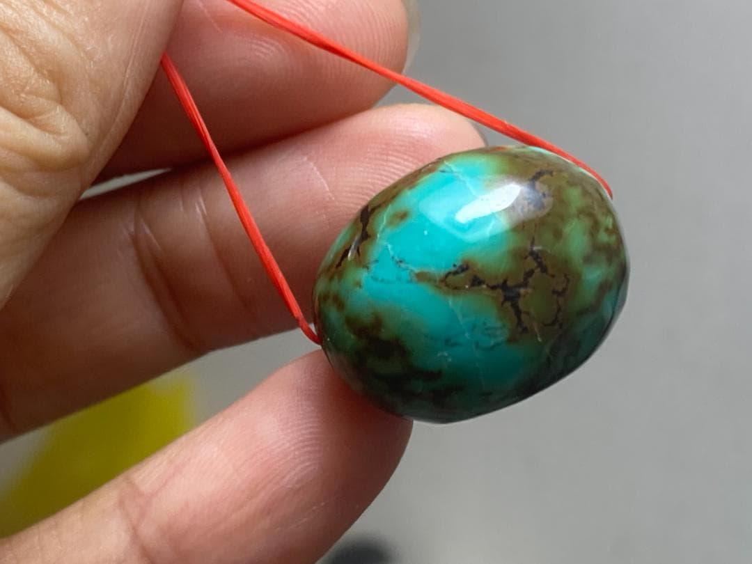 TK68 大粒 通穴 天然 ターコイズ トルコ石 ルース ネックレス ペンダント