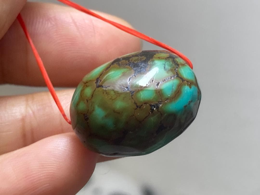 TK68 大粒 通穴 天然 ターコイズ トルコ石 ルース ネックレス ペンダント