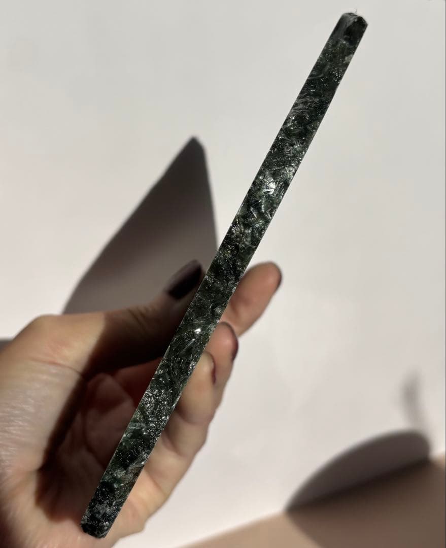 《鉱物アート》セラフィナイトプレート　バイカル湖由来・羽根状結晶の一点物 スラブ