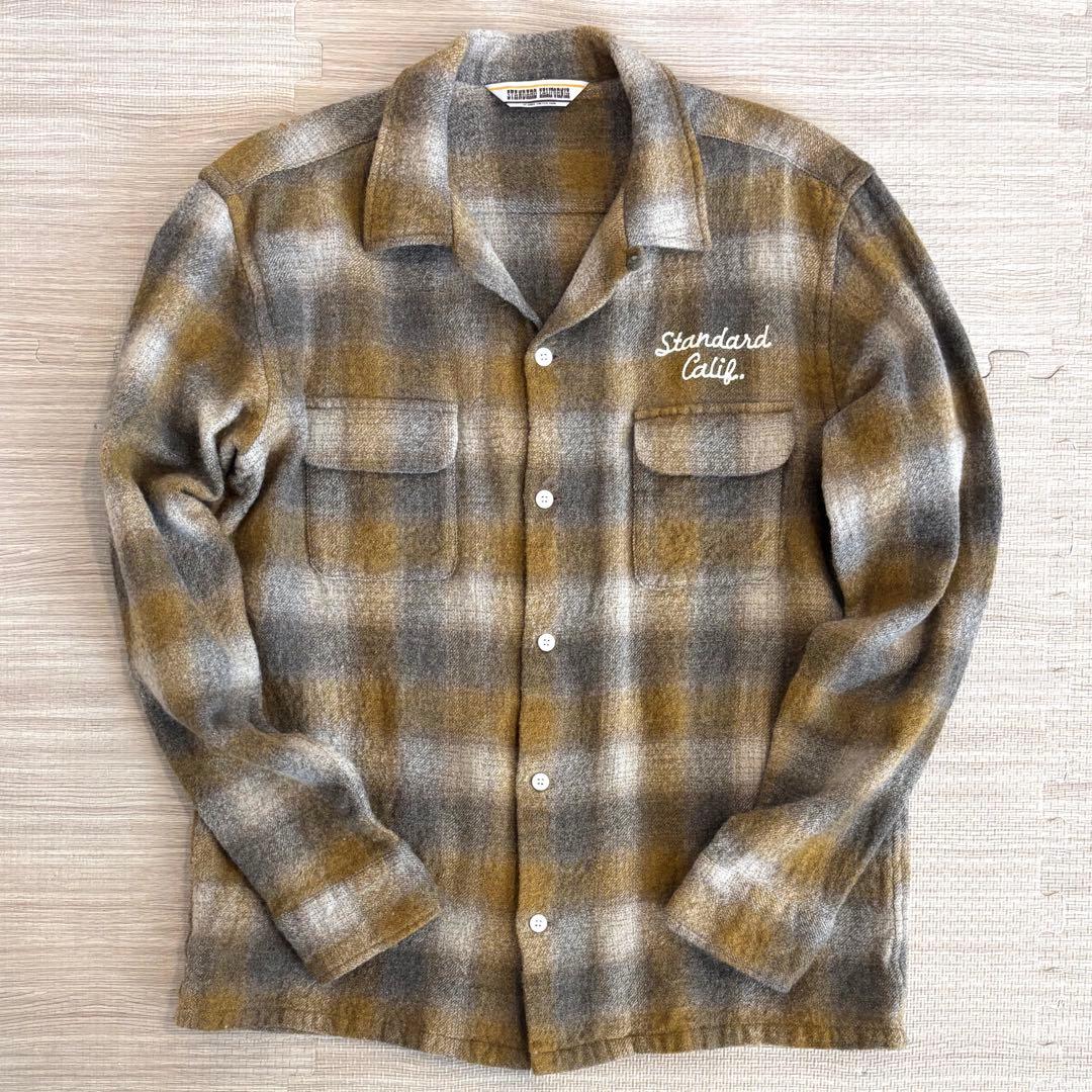 STANDARD CALIFORNIA ブラウン　ウールシャツ　XL