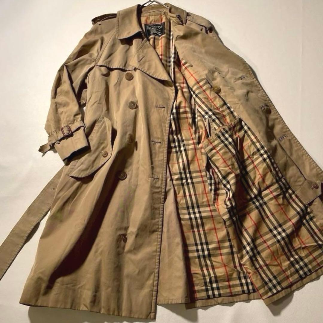 【ヴィンテージ】バーバリーズ トレンチコート ノバチェック ベルト付き ベージュ