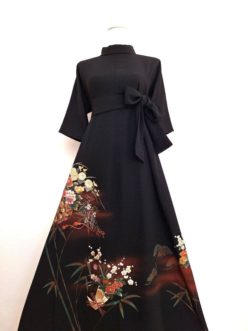 着物リメイクワンピース3610