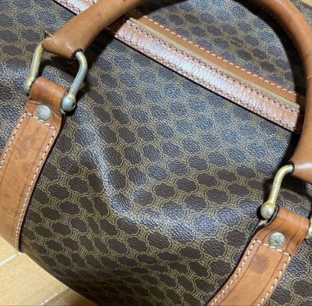 CELINE 超美品　ＰＶＣボストンバッグ ブラウンレザーお値段値下げしました