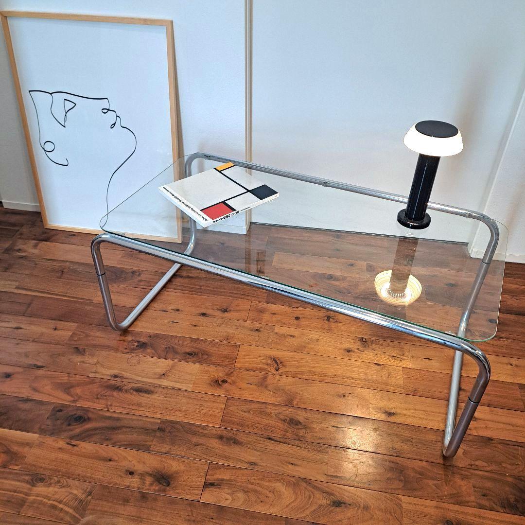 アンティーク　スペースエイジ　昭和レトロ　80‘s ガラス　コーヒーテーブル