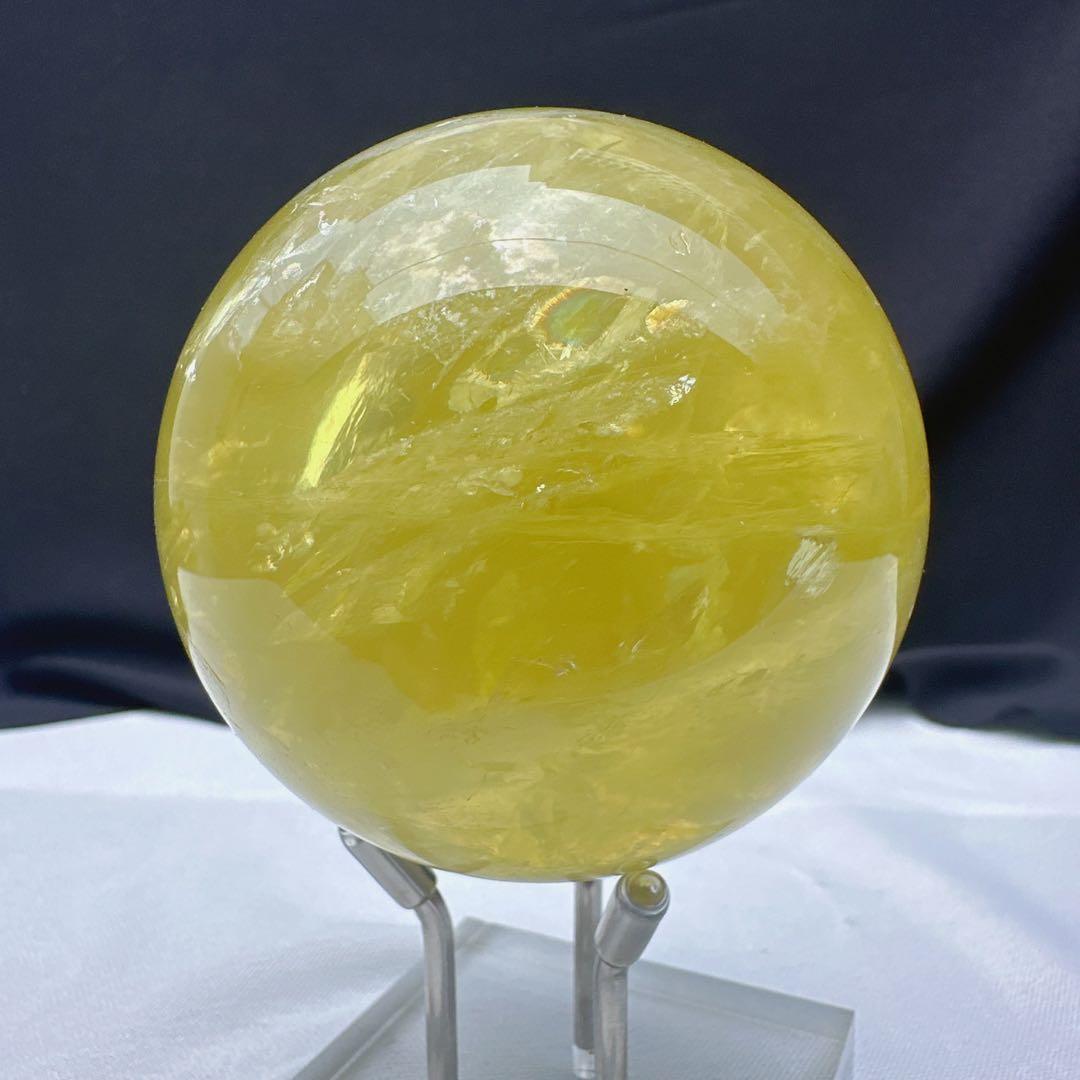 天然石シトリンのスフィア　丸玉　置物E.31