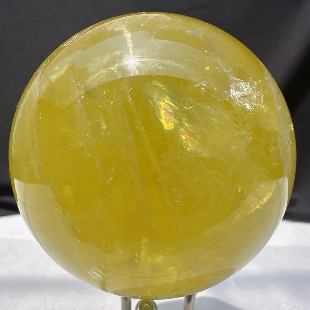 天然石シトリンのスフィア　丸玉　置物E.31