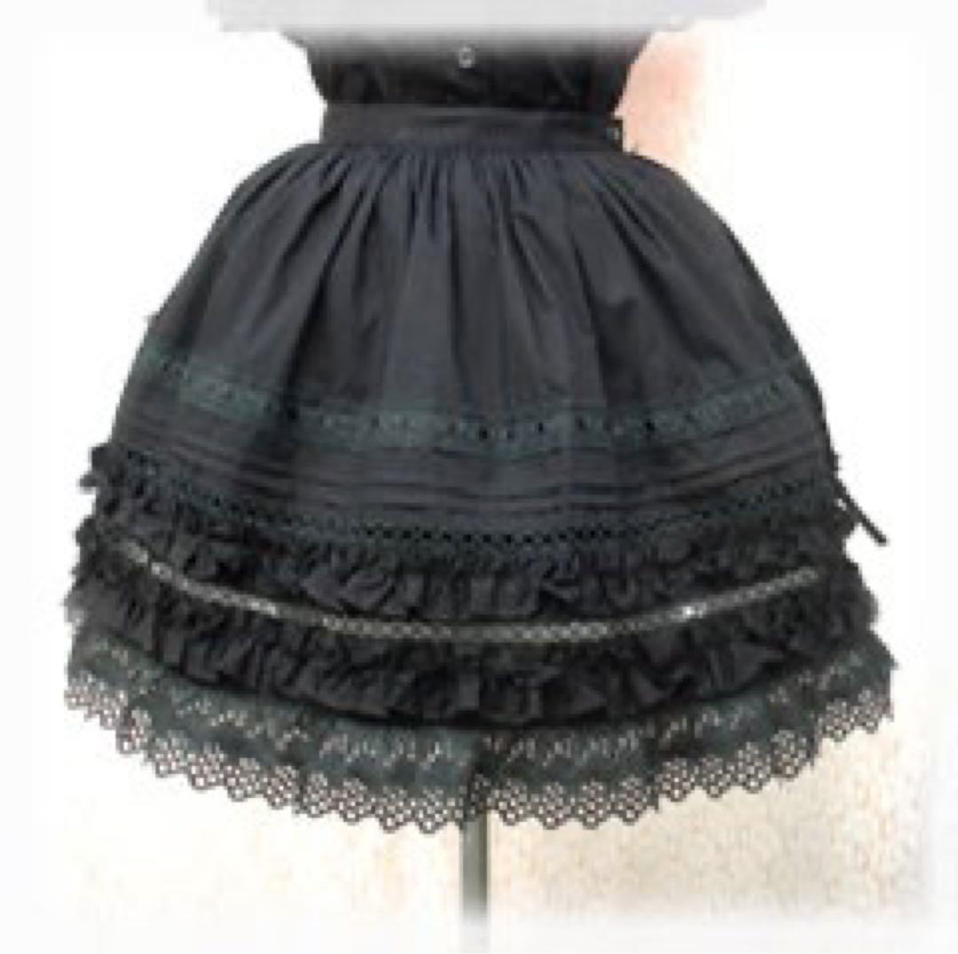 d*9様 2005年 フリルペチコート 懐古 ロリィタ ロリータ ブラック 黒