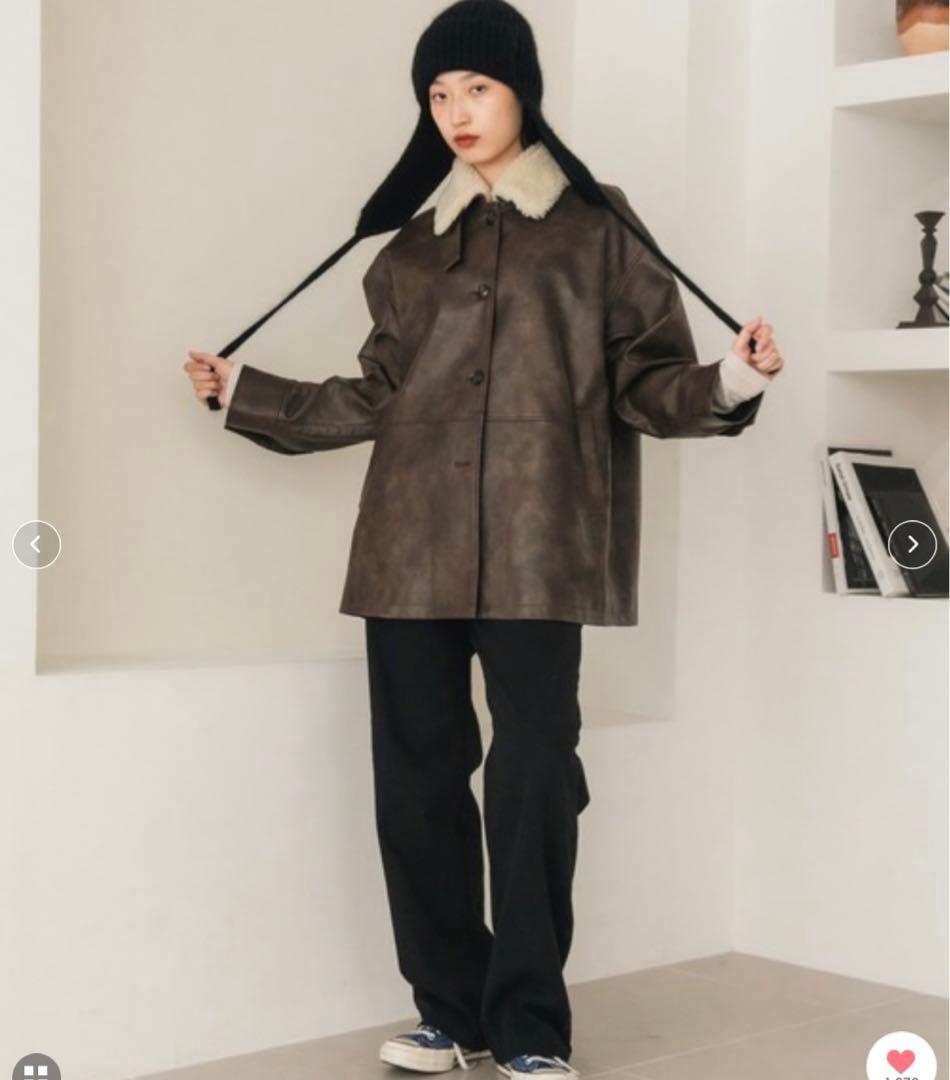 HEILIS 3WAYヴィンテージライクフェイクレザージャケット