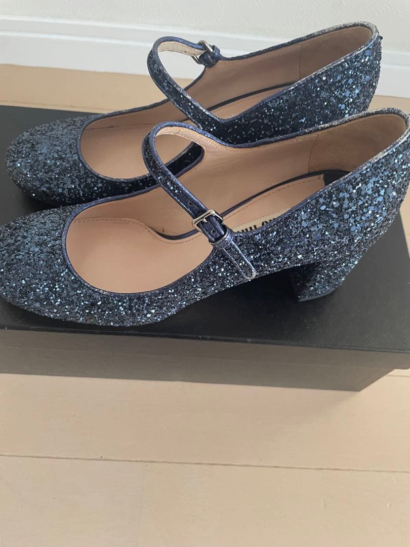 miumiu キラキラ　メリージェーン　パンプス