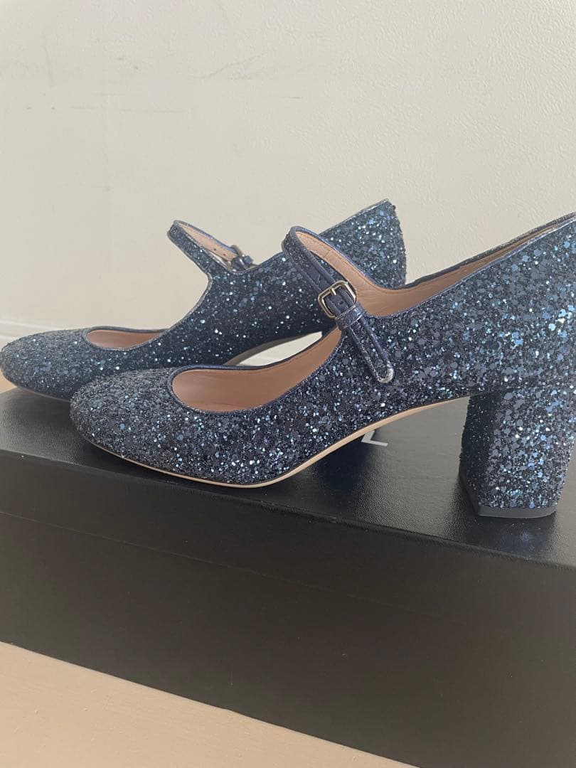 miumiu キラキラ　メリージェーン　パンプス