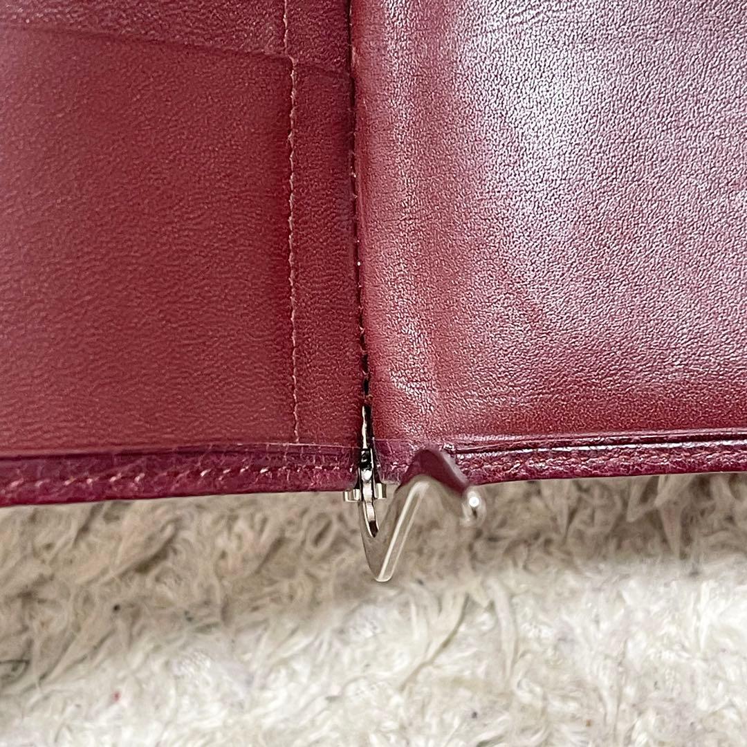 カルティエ　マネークリップ　フラグメントケース　カード収納　レザー　ボルドー