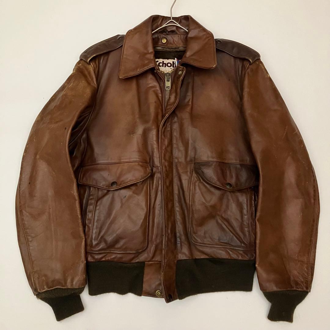 ✨ヴィテージ✨schott レザージャケット　G1 ボアライナー　ブラウン