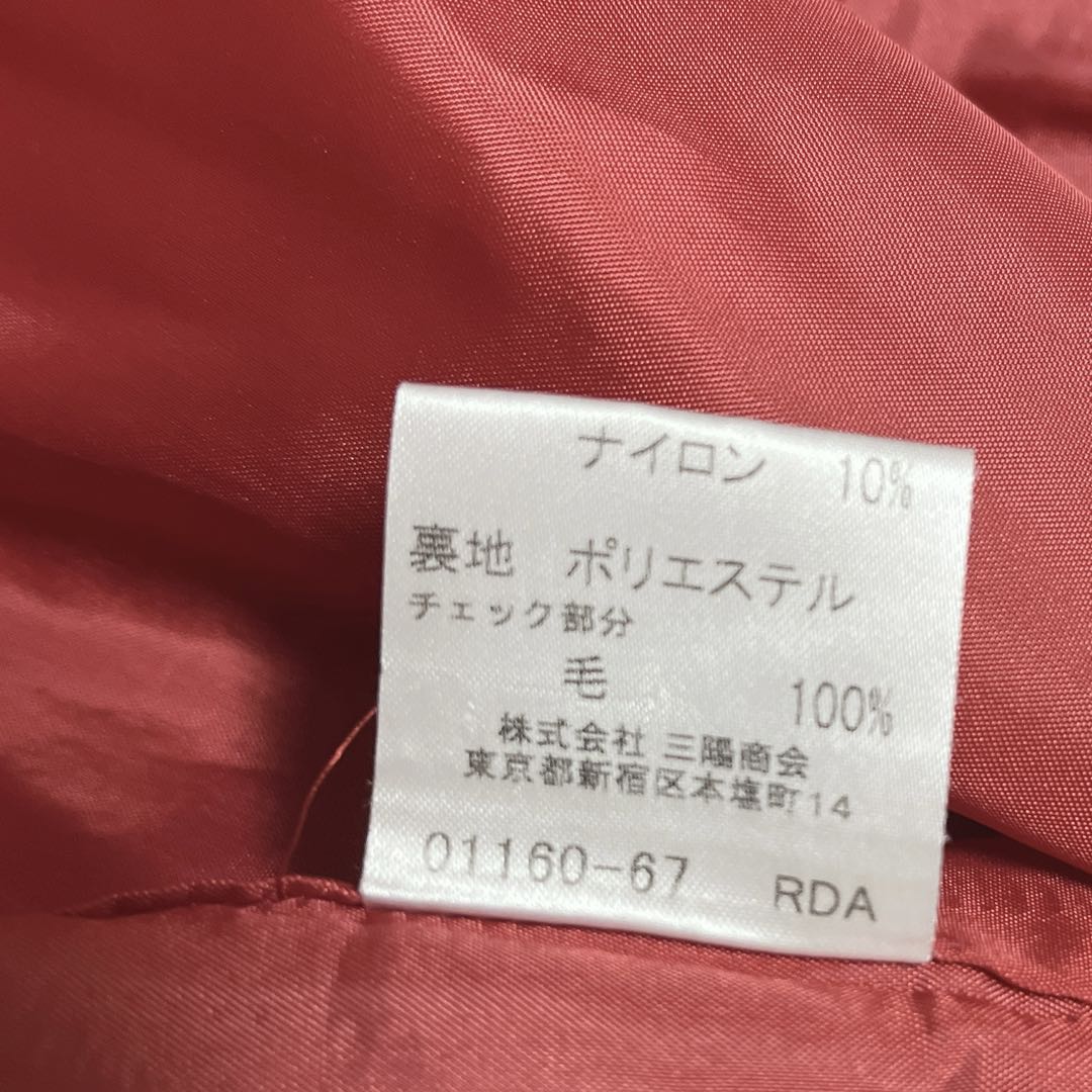 バーバリーロンドン　ウールコート　金ボタン　赤　100A