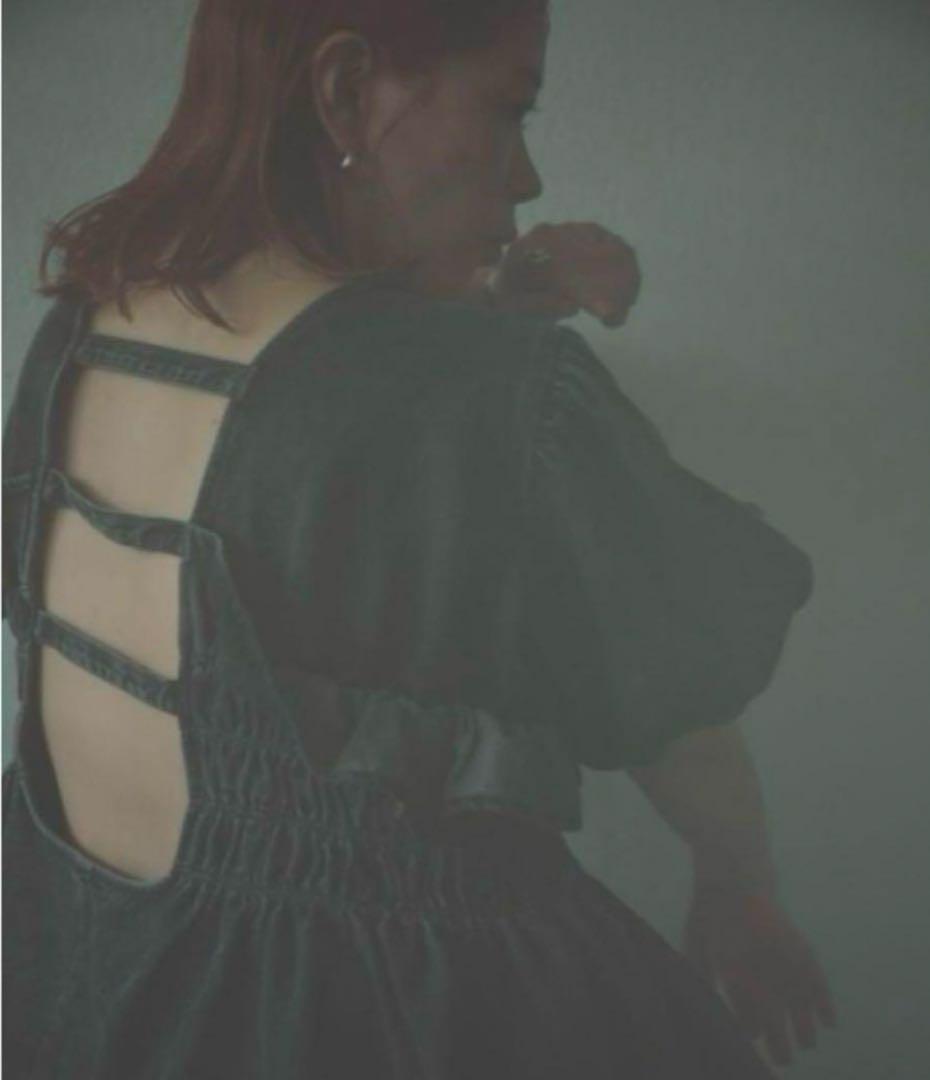 トップス papier denim louise blouse/black