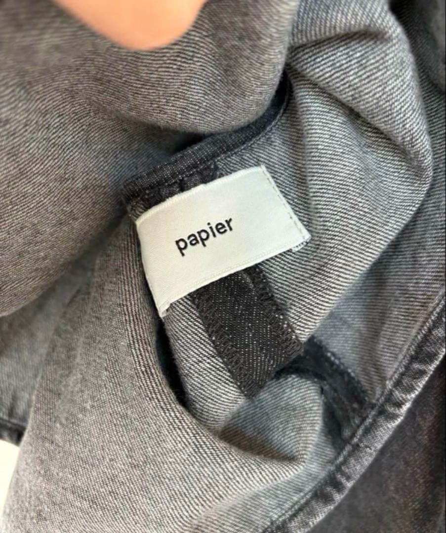 トップス papier denim louise blouse/black