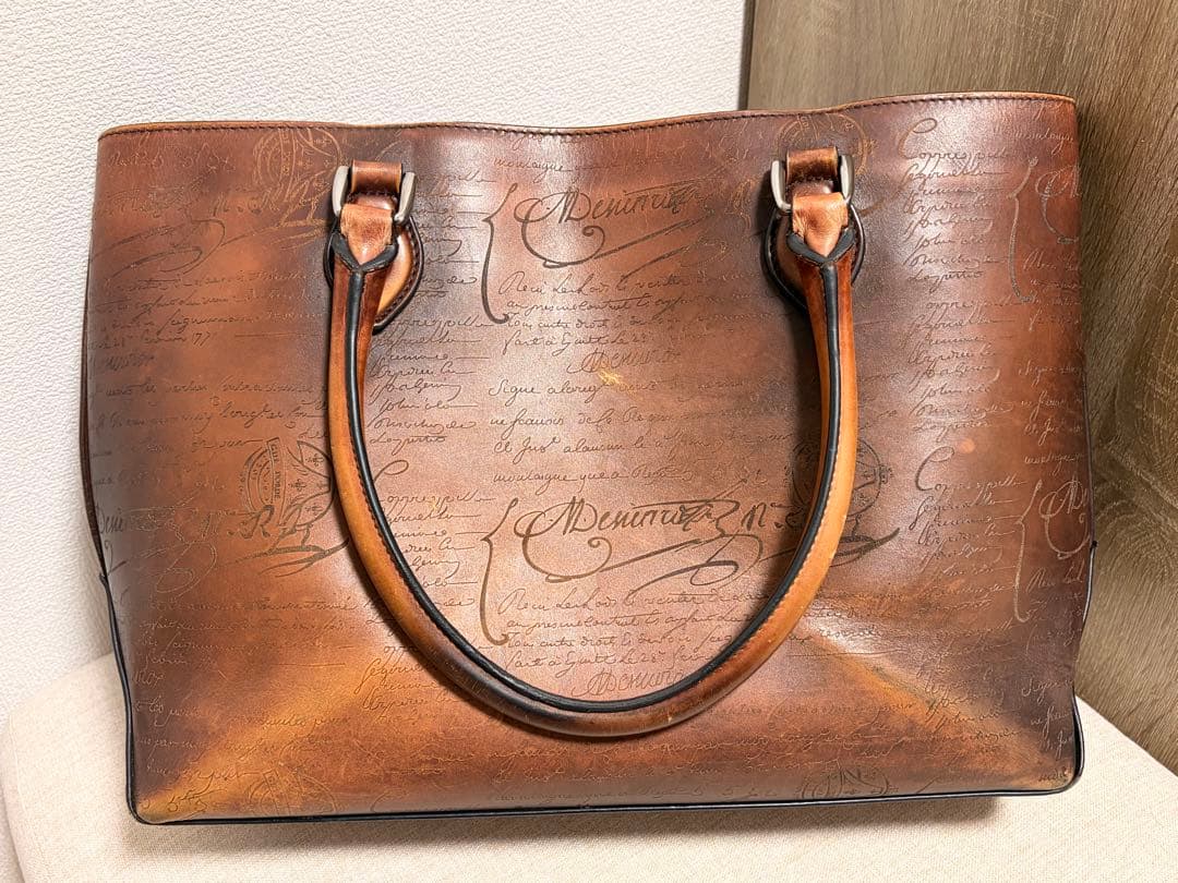 ベルルッティ カリグラフィ トートバッグ ブラウン 本革(レザー) 正規品