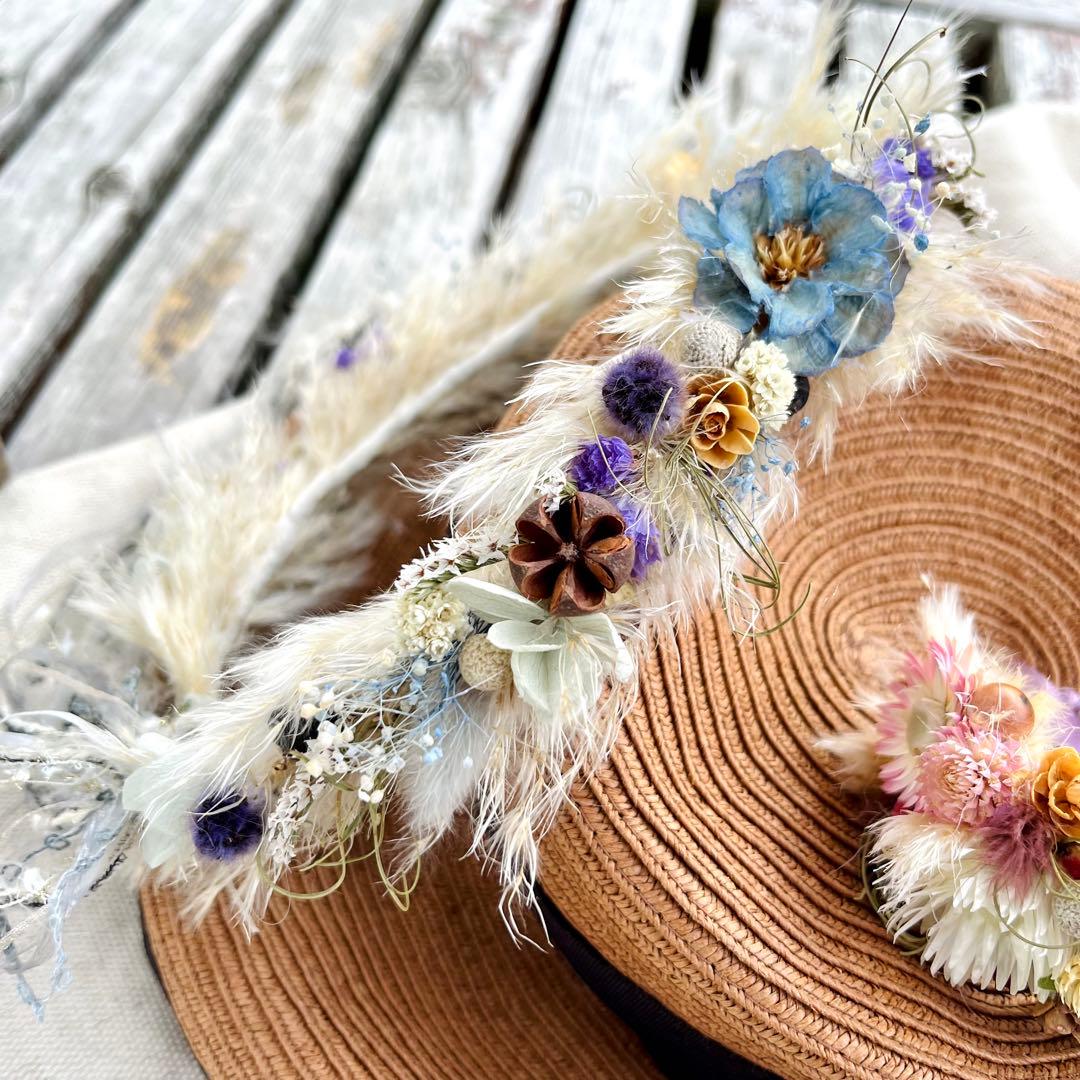 花かんむり　花冠　ハーフバースデー　誕生日　結婚式　ベビークラウン　髪飾り