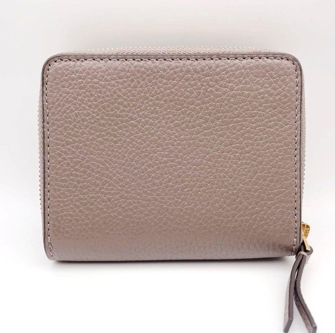 【美品】トリーバーチ 二つ折り財布 グレージュ