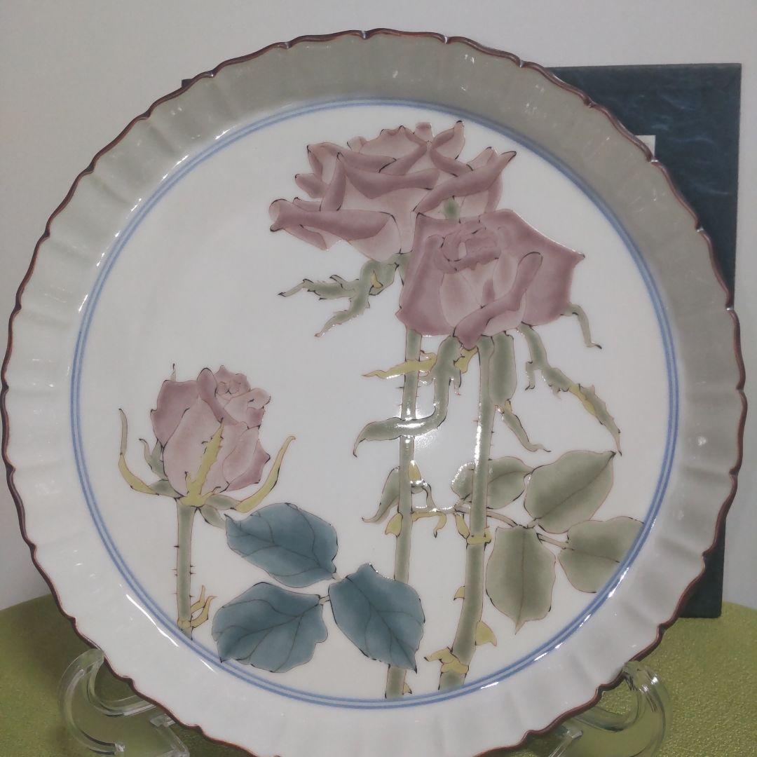 九谷焼 作家 武腰潤 人間国宝 希少 食器セット ローズ 薔薇 皿 プレート
