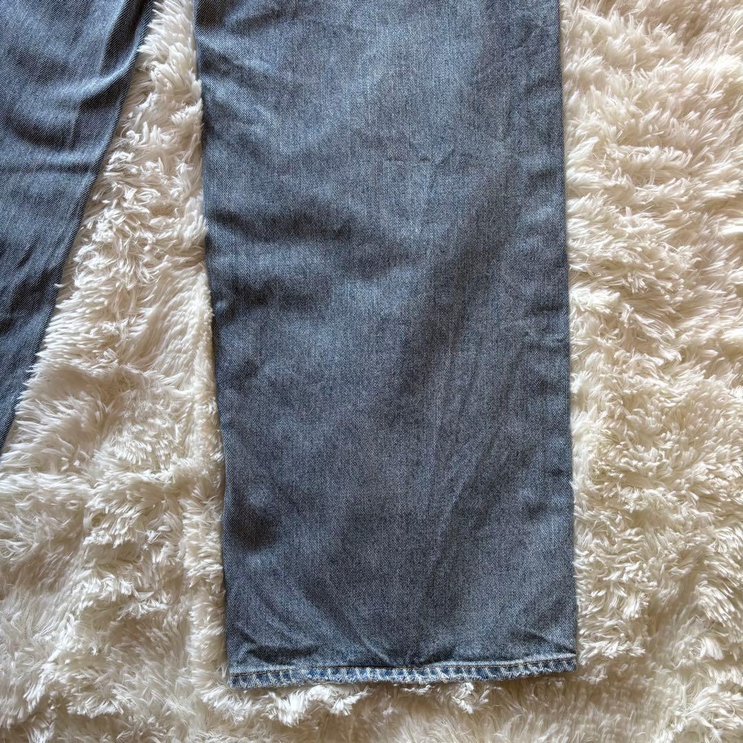 moussy クロスウエストワイドストレートデニム L