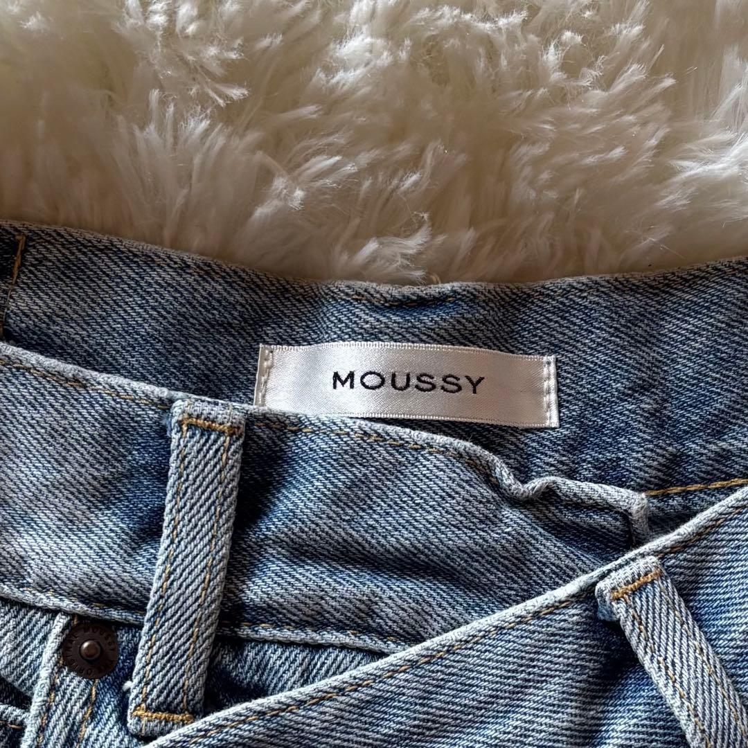 moussy クロスウエストワイドストレートデニム L
