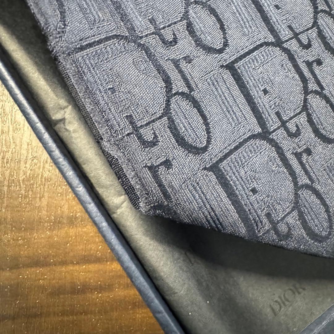 名作 クリスチャンディオール トロッター柄 ロゴ 総柄 ネクタイ ネイビー 濃紺