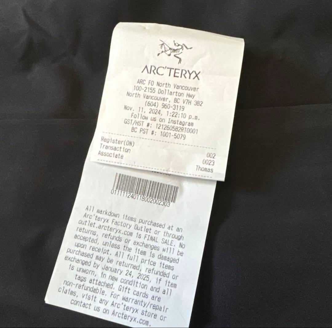 正規Arc'teryx Veilance Men's Monitor Coat