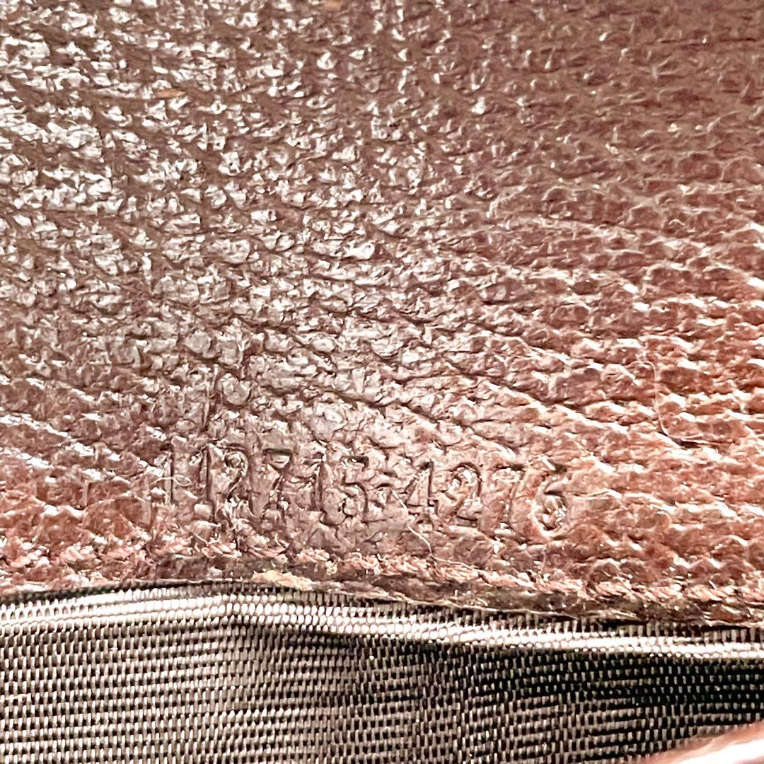 グッチ　長財布　GGキャンバス　ロゴプレート　Wホック　ブラウン　1118-④