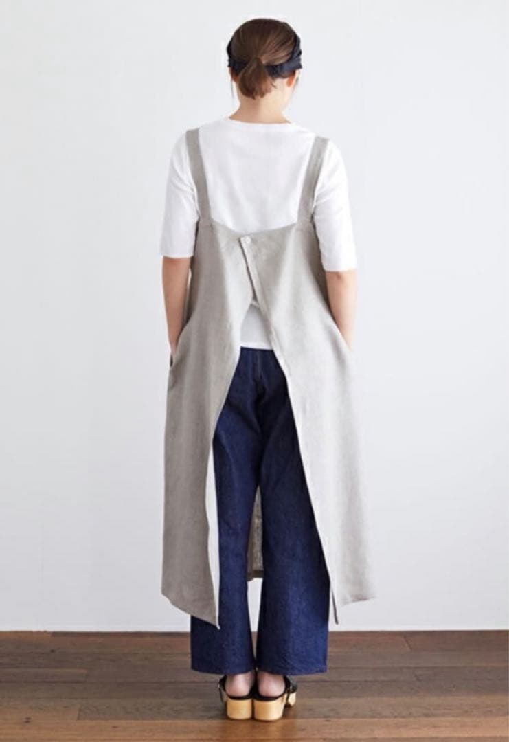 fog linen work フォグリネンワーク リネン　ブラウン　エプロン