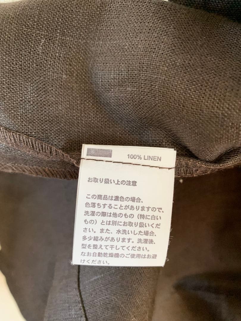 fog linen work フォグリネンワーク リネン　ブラウン　エプロン