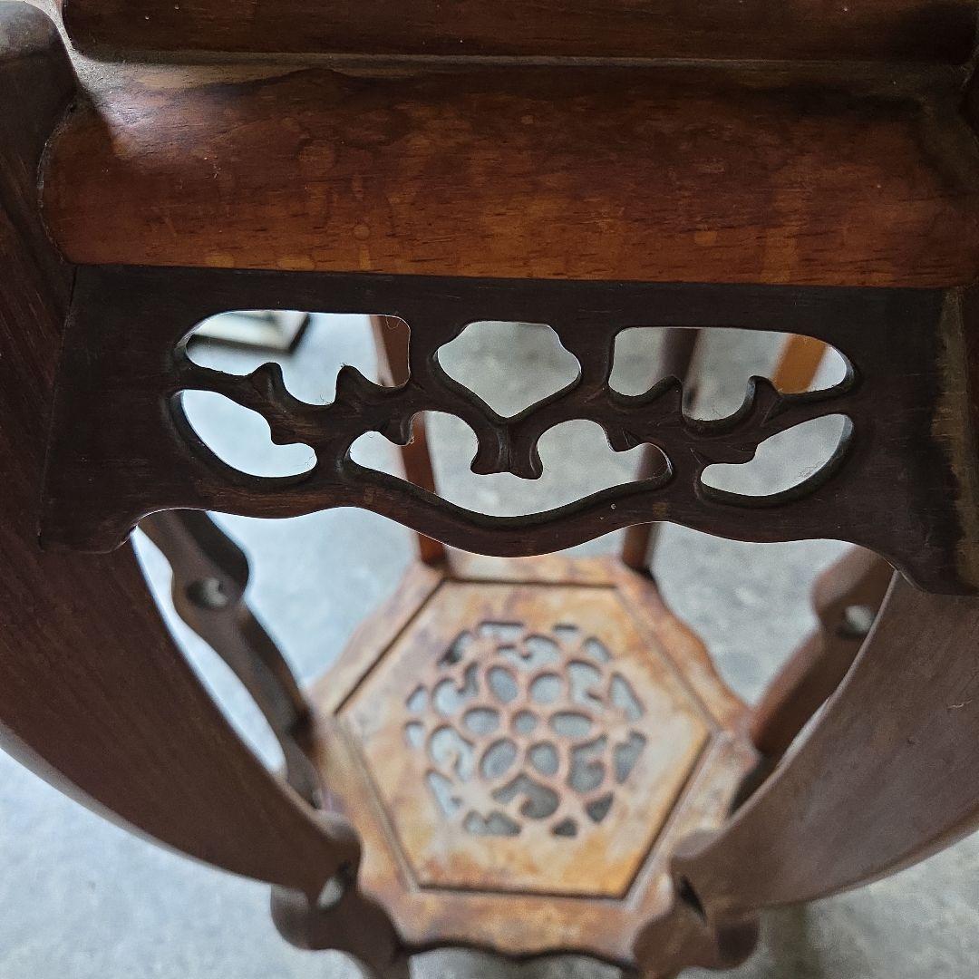 花台 高め花台 花瓶スタンド 木製 アンティーク 骨董品