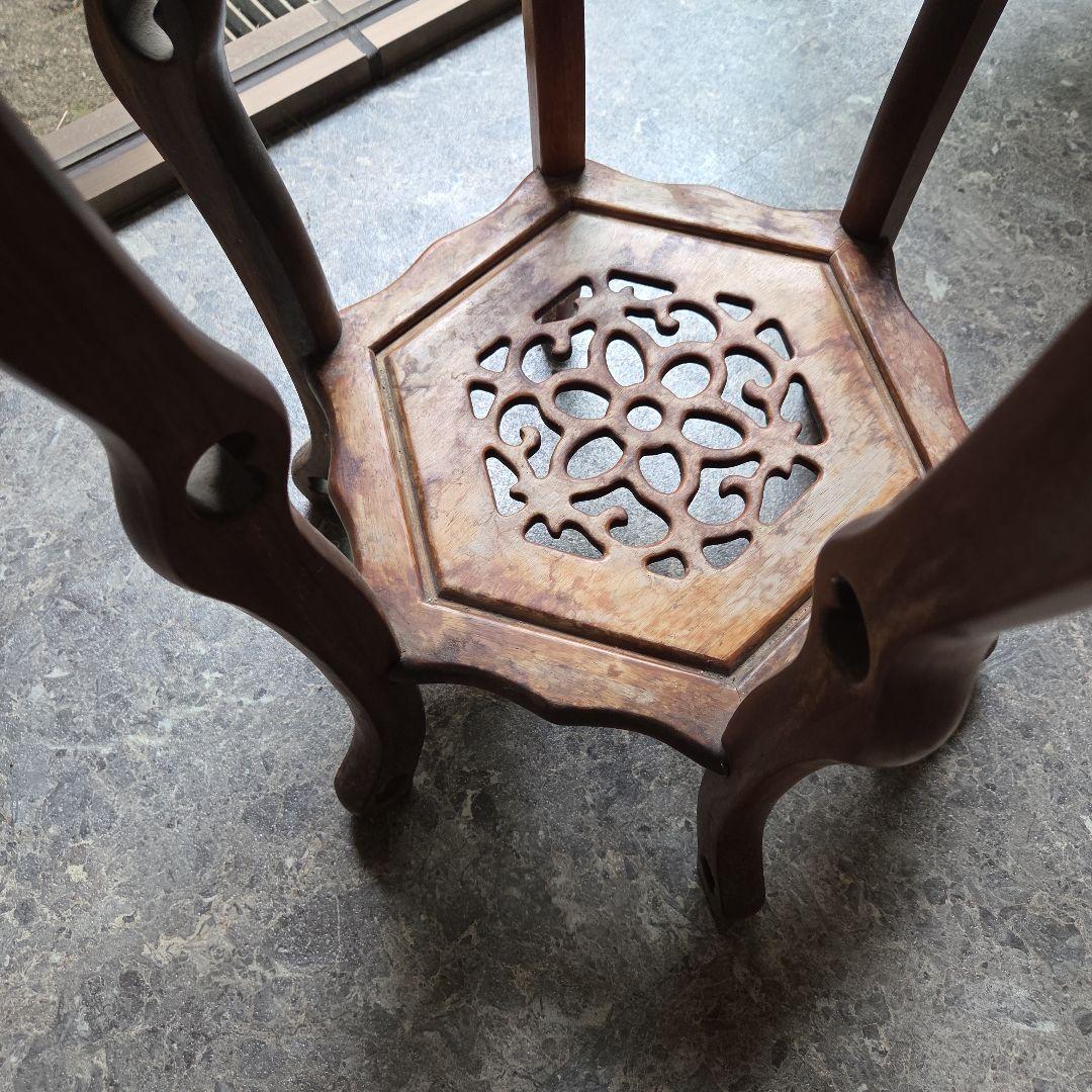 花台 高め花台 花瓶スタンド 木製 アンティーク 骨董品