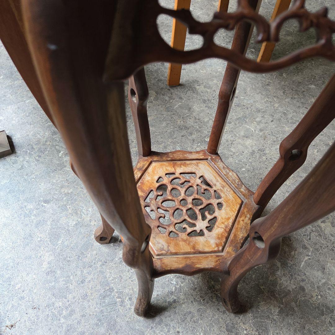 花台 高め花台 花瓶スタンド 木製 アンティーク 骨董品