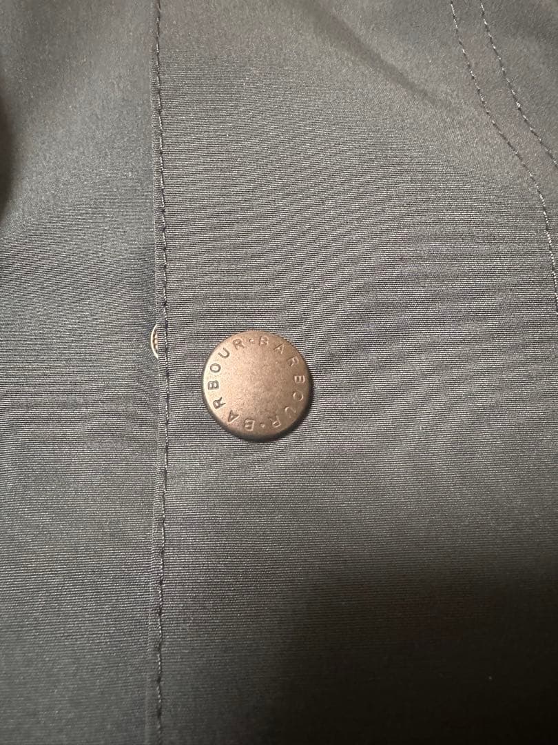 着用2回　Barbour ボーダー　42 ネイビー　2レイヤー　ノンオイル