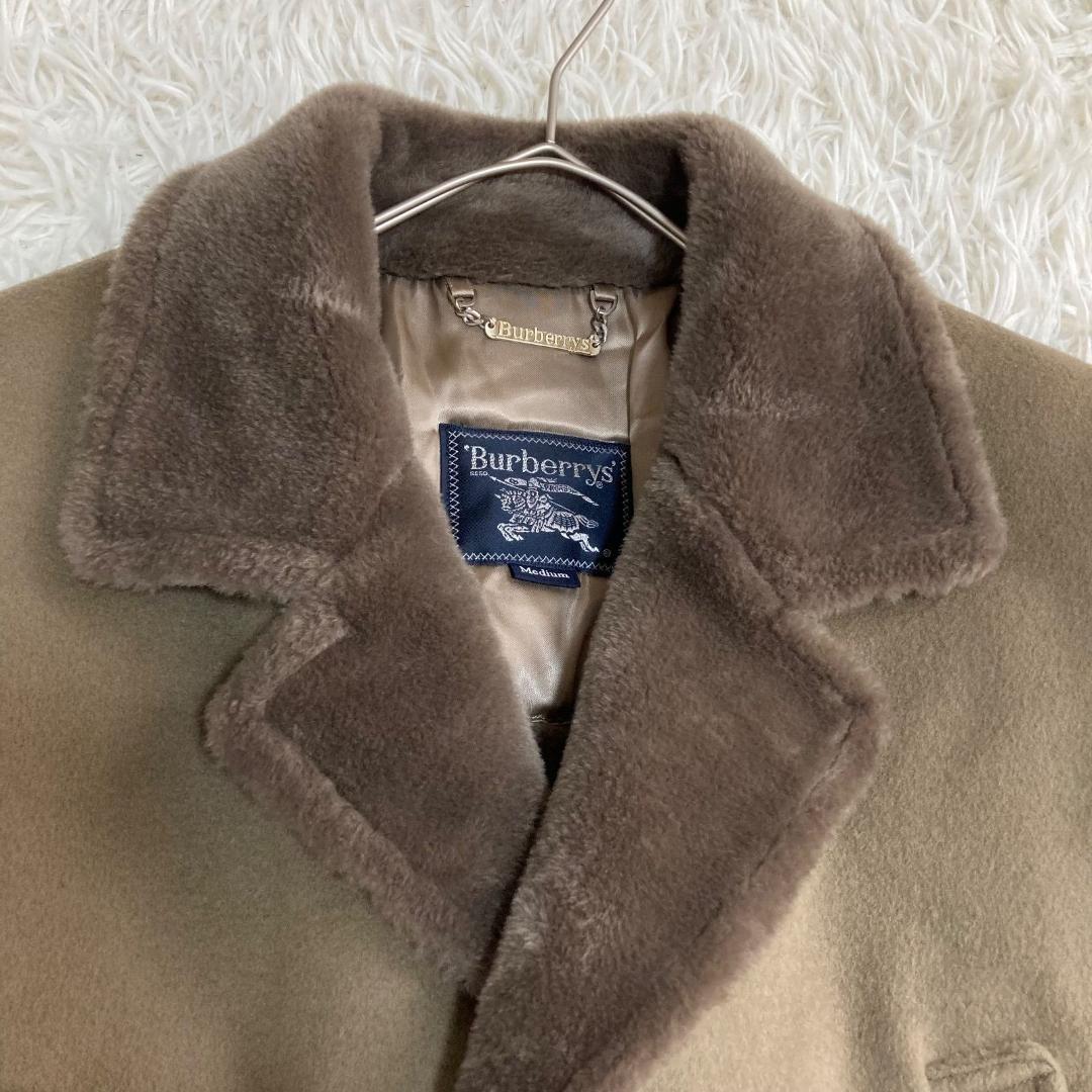 16563✨バーバリーズ 肉厚 ラムウール フェイクムートン ボアロングコート