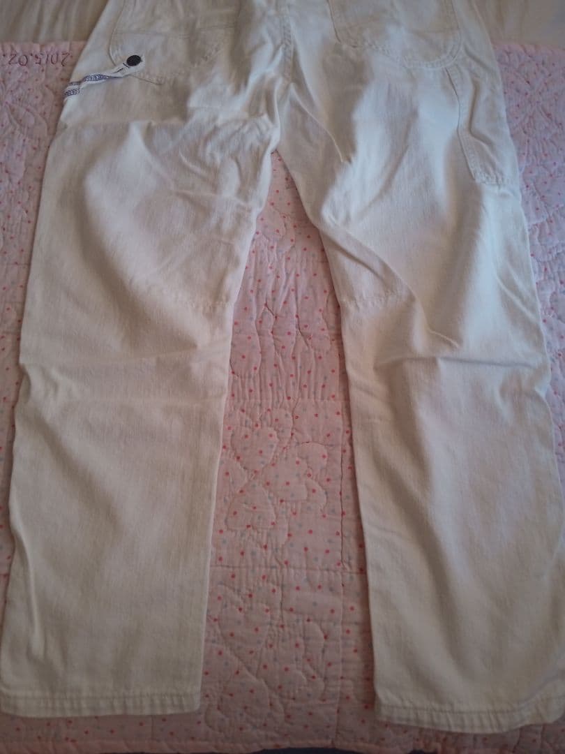 新品！【ヒステリックグラマー】ホワイトオーバーオール クロスバックデザイン