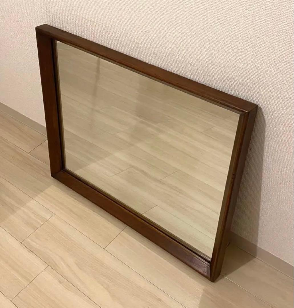 80s USA製 米軍 DREXEL HERITAGE 鏡 木製フレーム