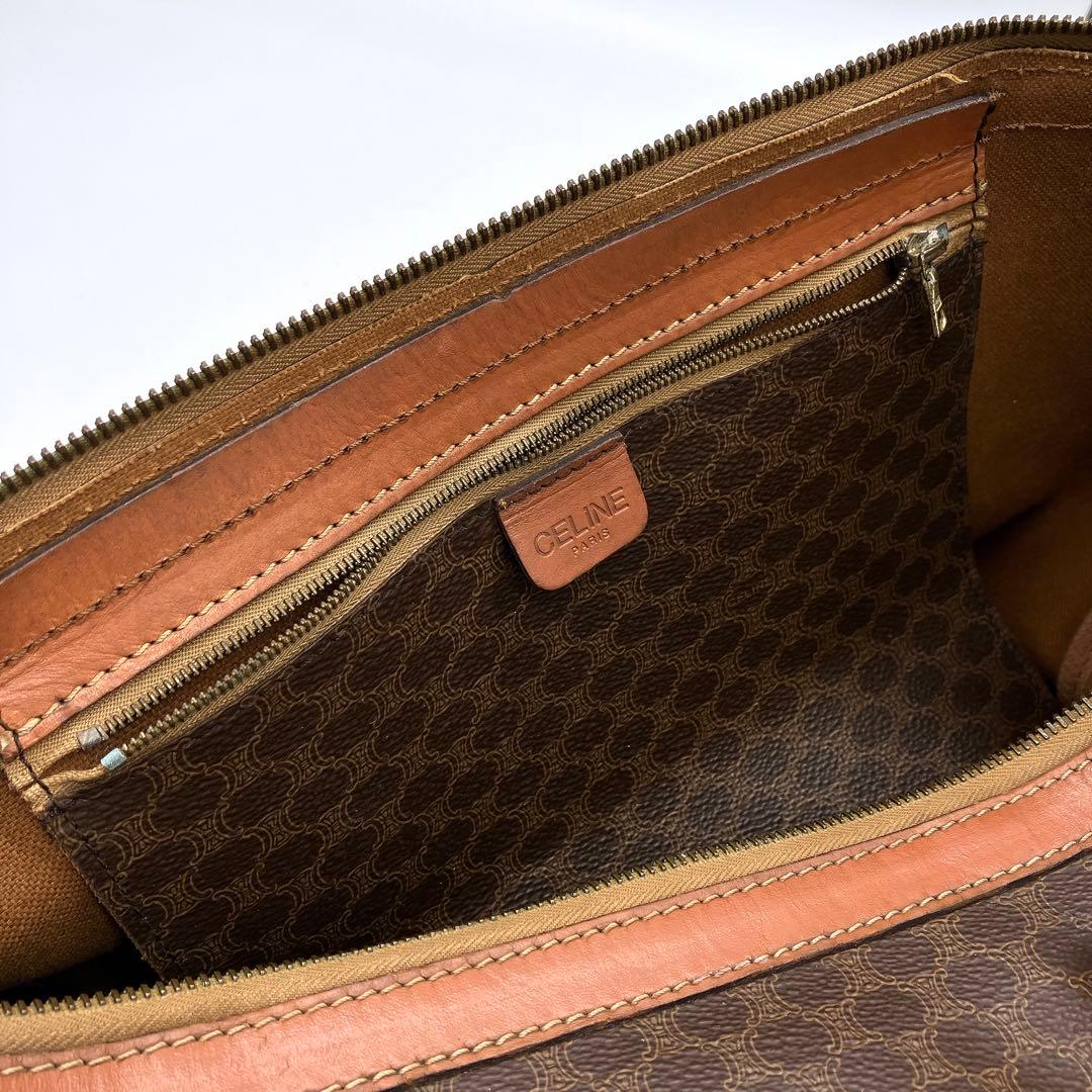 【CELINE】2wayバッグ　ボストンバッグ　マカダム柄　ダークブラウン