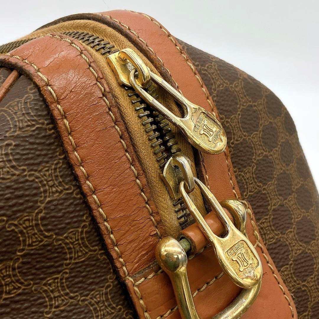 【CELINE】2wayバッグ　ボストンバッグ　マカダム柄　ダークブラウン