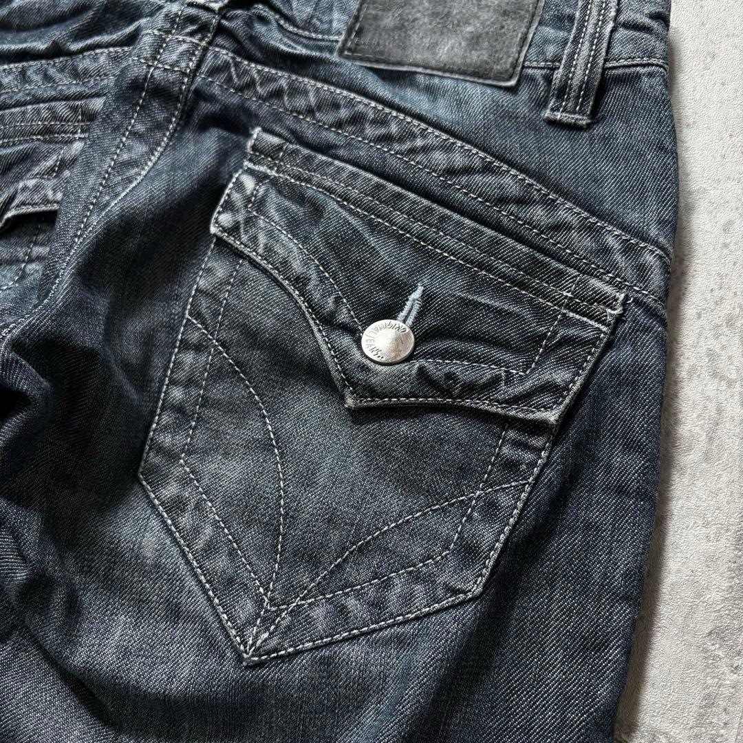 00s archive flare denim pants y2k 鬼髭 裾広