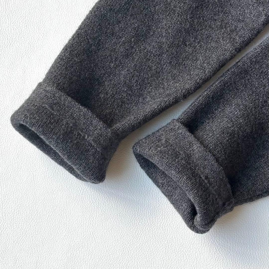 45R 圧縮ウール　ニットガウンコート　カシュクール　ベルト　チャコールグレー