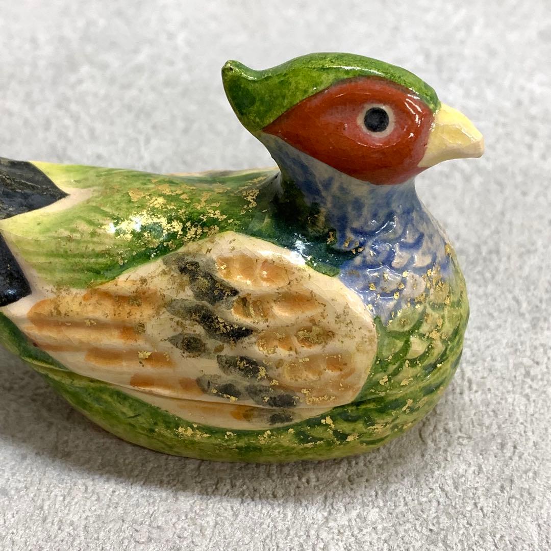 香合 伊藤桂楽 雉子 共箱 茶道具 茶の湯 鳥 金