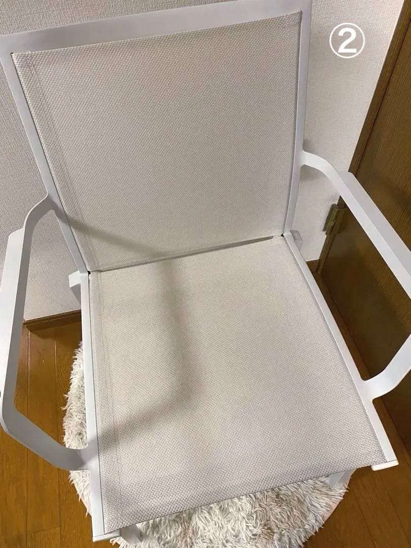 ホワイト　テラスチェア　ガーデニングチェア　2脚 送料込み