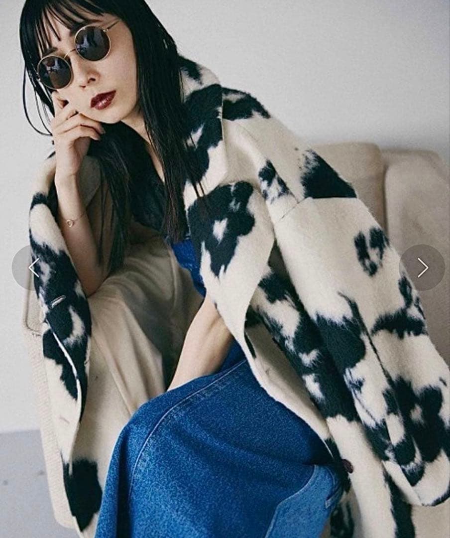 Ameri UND SHADOW FLOWER WOOL COAT アメリ