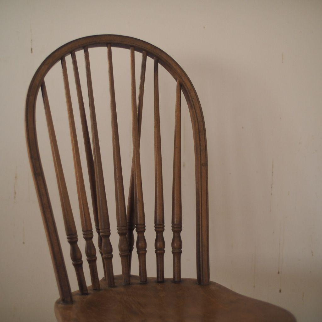 木製スピンドルバックチェア 秋田木工 古道具 味わい