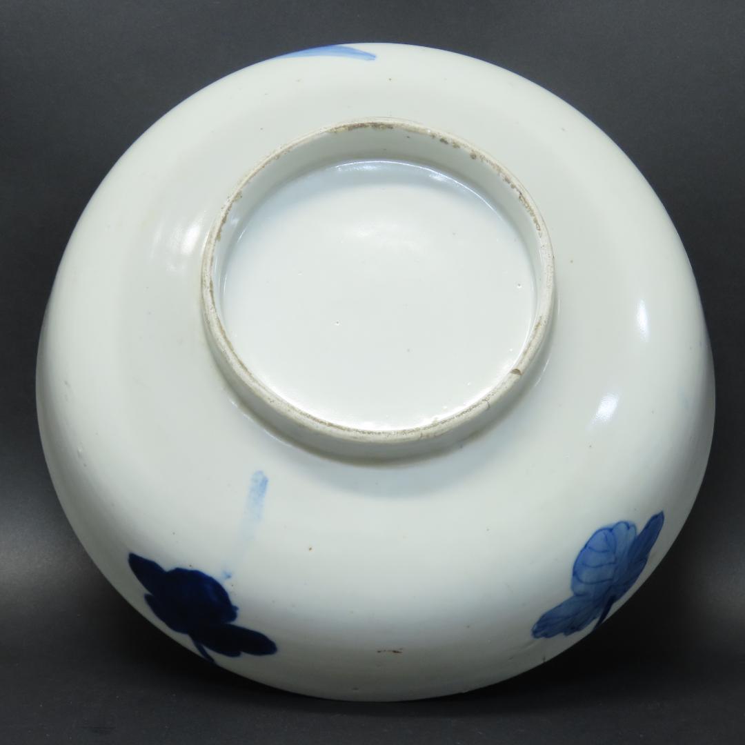 ⭕412 古伊万里 染付 大小平鉢 二ツ鉢 花鳥文 明治時代